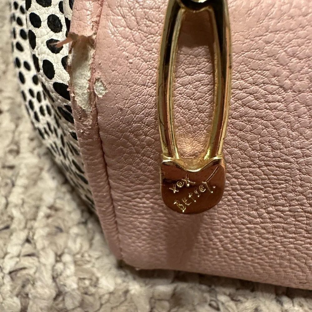 Betsey Johnson Roll Out Diaper Bag. Blush Pink & Black